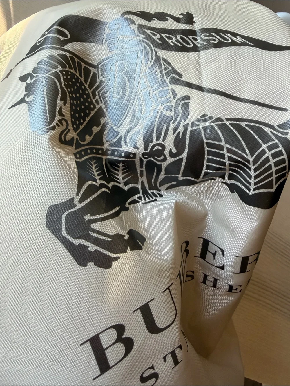 Rare Burberry Coat Dust Cover Storage Garment Bag Knight Logo 51
